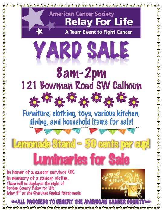 Relay for Life Yard Sale